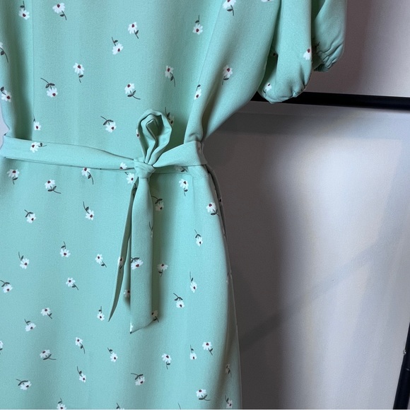 Lauren Conrad Boho Preppy Ditsy Floral Midi Ruffle Wrap Dress - Picture 15 of 16